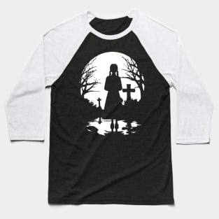 Wednesday Addams Silhouette Baseball T-Shirt